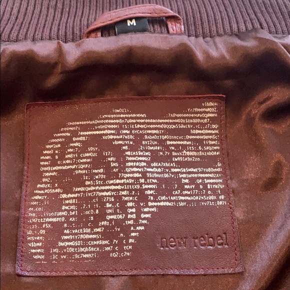 New Rebel Leather jacket rich wine colour size M. - Picture 7 of 8